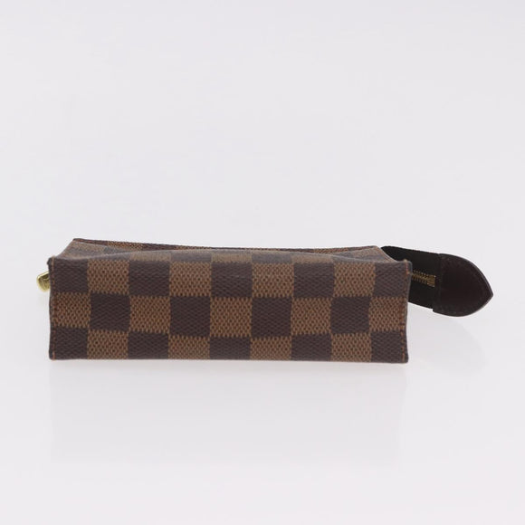 LOUIS VUITTON Damier Ebene Poche Toilette 15 Etui N47548 LV Auth 183737V