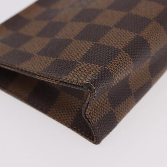 LOUIS VUITTON Damier Ebene Poche Toilette 15 Etui N47548 LV Auth 183737V