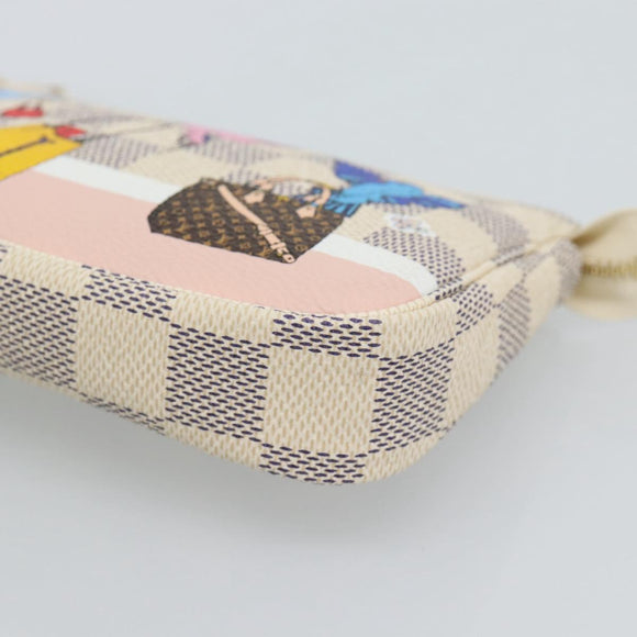 LOUIS VUITTON Damier Azur Mini Pochette Accessoires Pouch N64451 Auth 183738SM