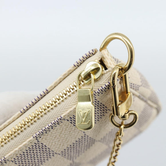 LOUIS VUITTON Damier Azur Mini Pochette Accessoires Pouch N64451 Auth 183738SM