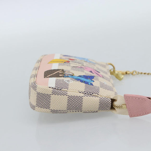 LOUIS VUITTON Damier Azur Mini Pochette Accessoires Pouch N64451 Auth 183738SM