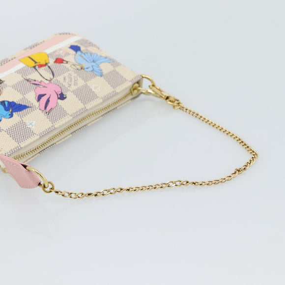 LOUIS VUITTON Damier Azur Mini Pochette Accessoires Pouch N64451 Auth 183738SM