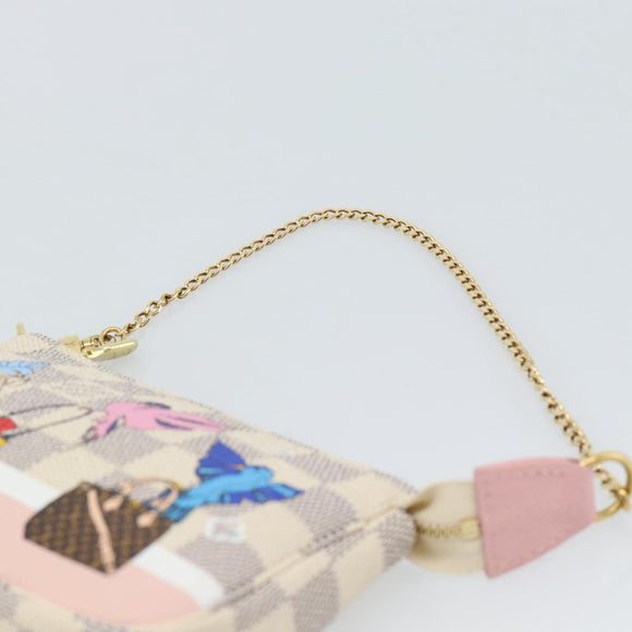 LOUIS VUITTON Damier Azur Mini Pochette Accessoires Pouch N64451 Auth 183738SM