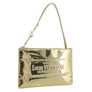 LOUIS VUITTON Monogram Miroir Pochette Plat Clutch Bag Gold M95278 Auth 183739V-1