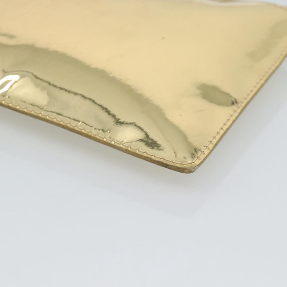 LOUIS VUITTON Monogram Miroir Pochette Plat Clutch Bag Gold M95278 Auth 183739V