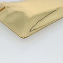 LOUIS VUITTON Monogram Miroir Pochette Plat Clutch Bag Gold M95278 Auth 183739V-17