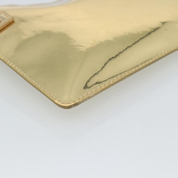 LOUIS VUITTON Monogram Miroir Pochette Plat Clutch Bag Gold M95278 Auth 183739V