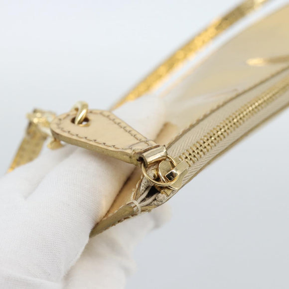 LOUIS VUITTON Monogram Miroir Pochette Plat Clutch Bag Gold M95278 Auth 183739V