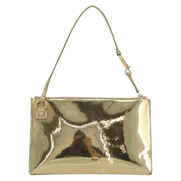 LOUIS VUITTON Monogram Miroir Pochette Plat Clutch Bag Gold M95278 Auth 183739V