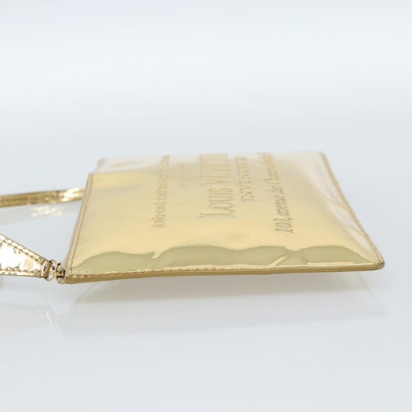 LOUIS VUITTON Monogram Miroir Pochette Plat Clutch Bag Gold M95278 Auth 183739V