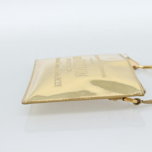 LOUIS VUITTON Monogram Miroir Pochette Plat Clutch Bag Gold M95278 Auth 183739V