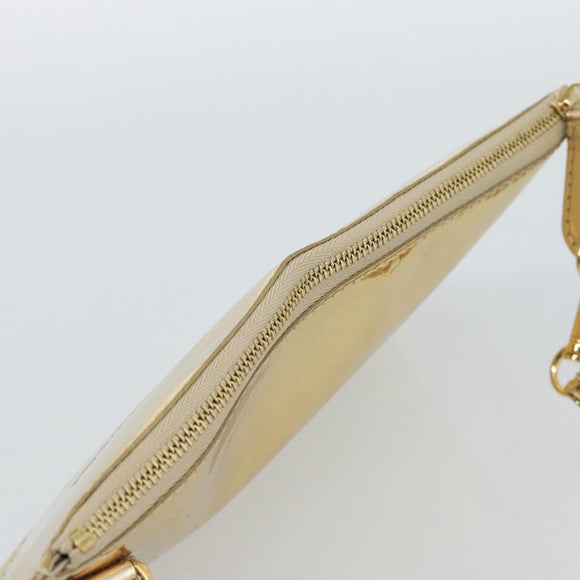 LOUIS VUITTON Monogram Miroir Pochette Plat Clutch Bag Gold M95278 Auth 183739V