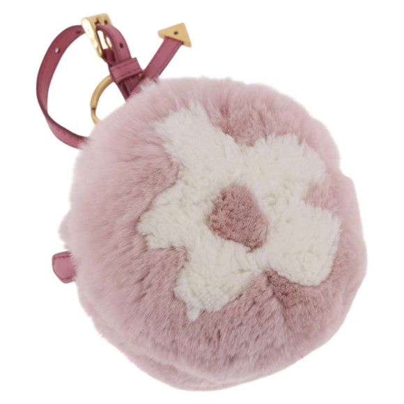 PRADA Pouch fur Pink Gold Auth 183742M