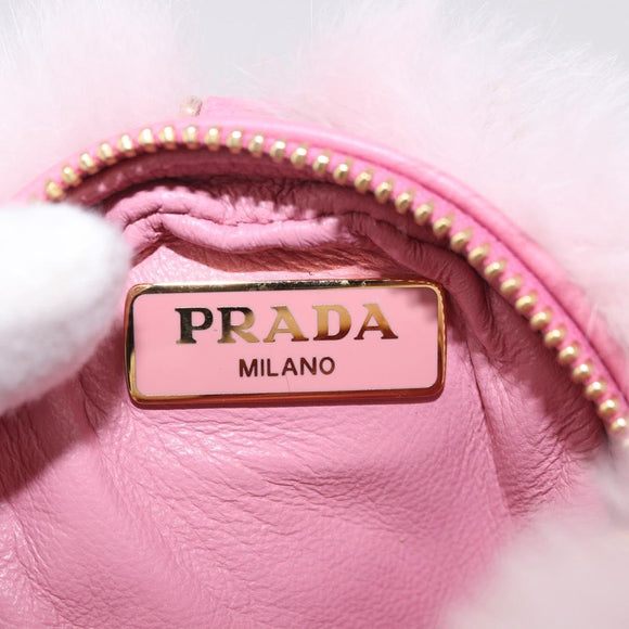 PRADA Pouch fur Pink Gold Auth 183742M