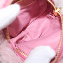 PRADA Pouch fur Pink Gold Auth 183742M-10
