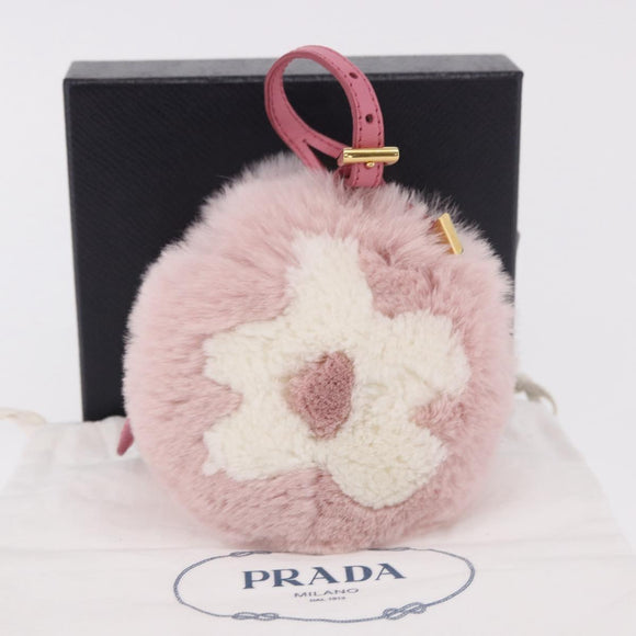 PRADA Pouch fur Pink Gold Auth 183742M