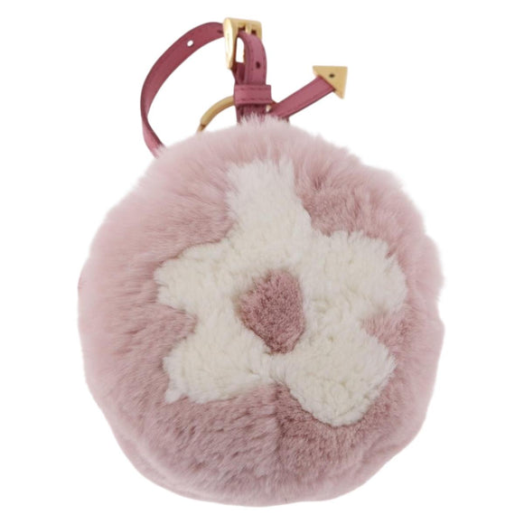 PRADA Pouch fur Pink Gold Auth 183742M