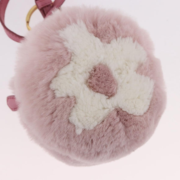 PRADA Pouch fur Pink Gold Auth 183742M