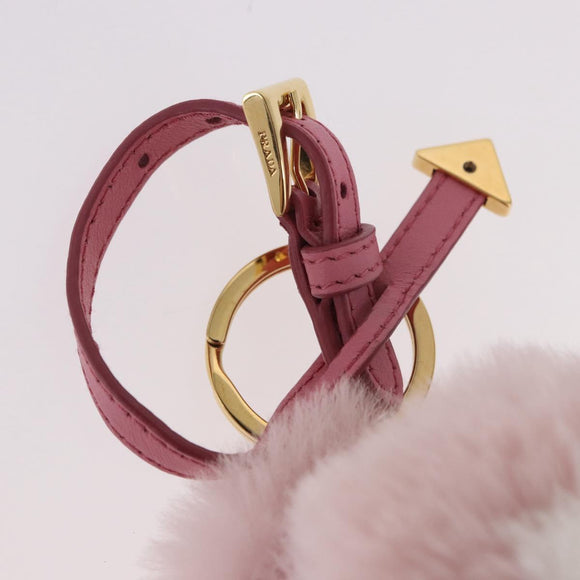 PRADA Pouch fur Pink Gold Auth 183742M