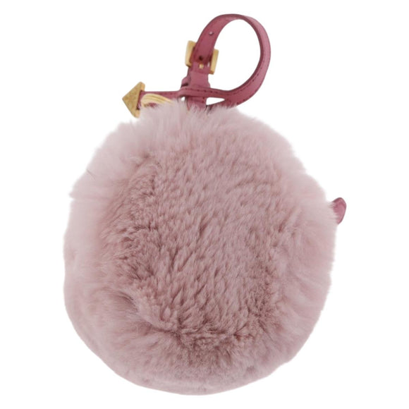 PRADA Pouch fur Pink Gold Auth 183742M
