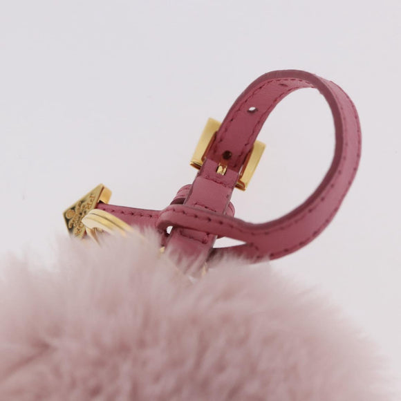 PRADA Pouch fur Pink Gold Auth 183742M