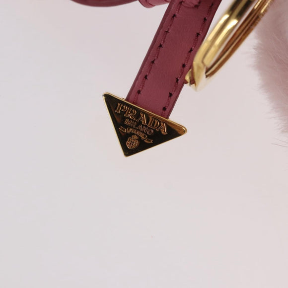 PRADA Pouch fur Pink Gold Auth 183742M
