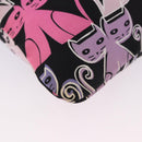 Miu Miu CANAPA CATS Drawstring Pouch Canvas Black Auth 183758M-10