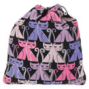 Miu Miu CANAPA CATS Drawstring Pouch Canvas Black Auth 183758M-2