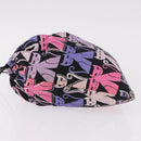 Miu Miu CANAPA CATS Drawstring Pouch Canvas Black Auth 183758M-4
