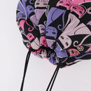 Miu Miu CANAPA CATS Drawstring Pouch Canvas Black Auth 183758M-7