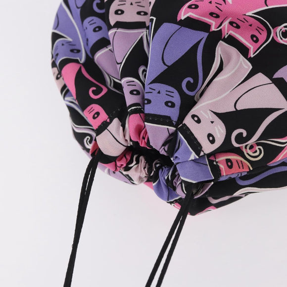 Miu Miu CANAPA CATS Drawstring Pouch Canvas Black Auth 183758M