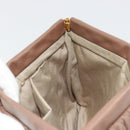 Miu Miu Matelasse Clutch Bag Leather Brown Gold Auth 183761A-18