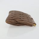 Miu Miu Matelasse Clutch Bag Leather Brown Gold Auth 183761A-3