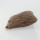 Miu Miu Matelasse Clutch Bag Leather Brown Gold Auth 183761A-4