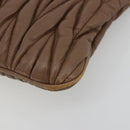 Miu Miu Matelasse Clutch Bag Leather Brown Gold Auth 183761A-7
