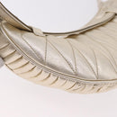 Miu Miu Matelasse Waist bag Leather Silver Gold Auth 183762V-15