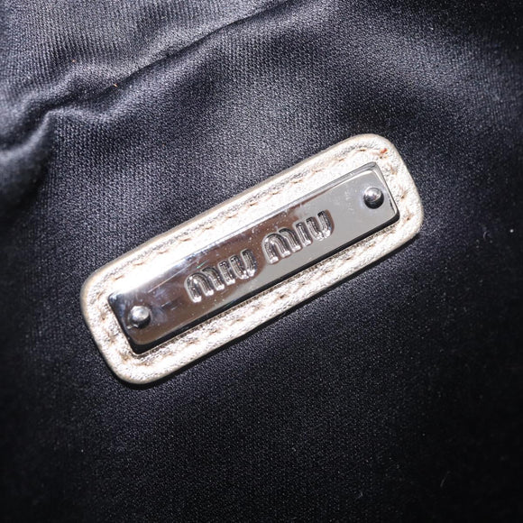 Miu Miu Matelasse Waist bag Leather Silver Gold Auth 183762V