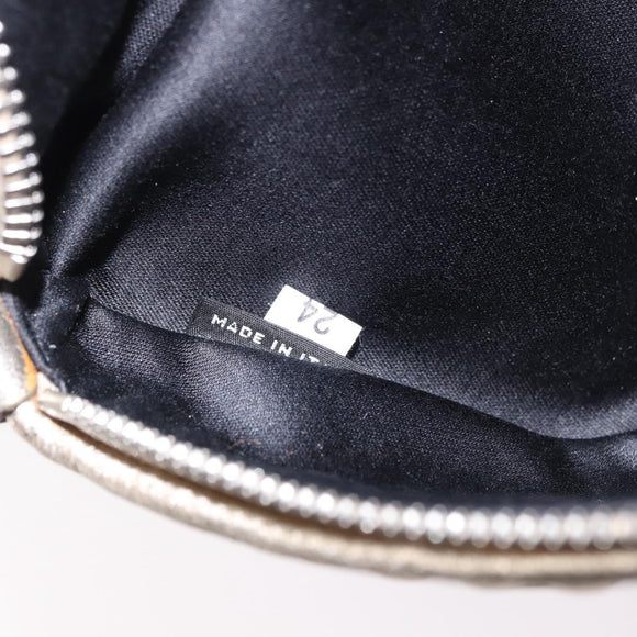 Miu Miu Matelasse Waist bag Leather Silver Gold Auth 183762V