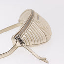 Miu Miu Matelasse Waist bag Leather Silver Gold Auth 183762V-4