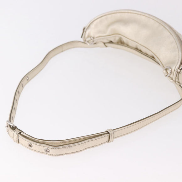Miu Miu Matelasse Waist bag Leather Silver Gold Auth 183762V