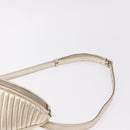 Miu Miu Matelasse Waist bag Leather Silver Gold Auth 183762V-8