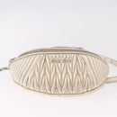 Miu Miu Matelasse Waist bag Leather Silver Gold Auth 183762V-5