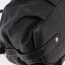 PRADA Shoulder Bag Leather Black Gold Auth 183763V-10
