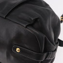 PRADA Shoulder Bag Leather Black Gold Auth 183763V-11