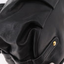 PRADA Shoulder Bag Leather Black Gold Auth 183763V-12