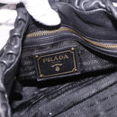 PRADA Shoulder Bag Leather Black Gold Auth 183763V-16