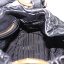 PRADA Shoulder Bag Leather Black Gold Auth 183763V-18