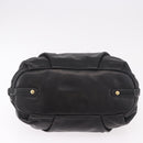 PRADA Shoulder Bag Leather Black Gold Auth 183763V-9