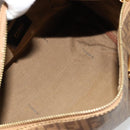 FENDI Zucchino Canvas Boston Bag Beige Gold Auth 183766A-11