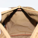 FENDI Zucchino Canvas Boston Bag Beige Gold Auth 183766A-20